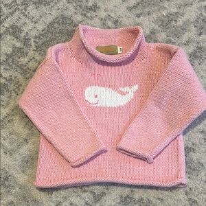 Vineyard Vines Pink Crew Neck Sweater with Whale Design